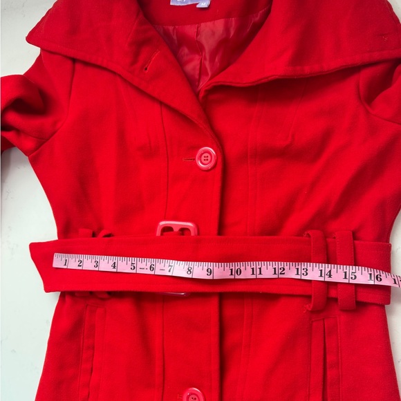 Lamasini Women's Vibrant Red Trench Coat - Picture 13 of 15